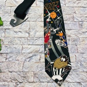 Vintage 90’s Space Jam 100% Silk Tie